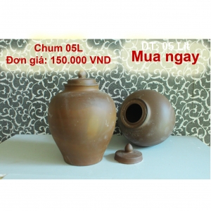 Chum sành 05 lit Bảo Minh Bát Tràng Chum sành 05 lit Bảo Minh Bát Tràng