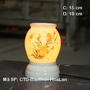 Đèn xông hương tinh dầu vẽ Hoa Lan|Dáng bầu thon|Xưởng SX đèn tinh dầu Đèn xông hương tinh dầu vẽ Hoa Lan|Dáng bầu thon|Xưởng SX đèn tinh dầu
