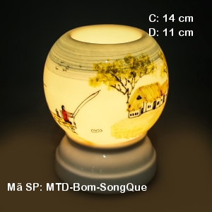 Đèn điện xông tinh dầu hoa văn Sông Quê| Dáng Bóng|Sứ Bảo Minh Đèn điện xông tinh dầu hoa văn Sông Quê| Dáng Bóng|Sứ Bảo Minh