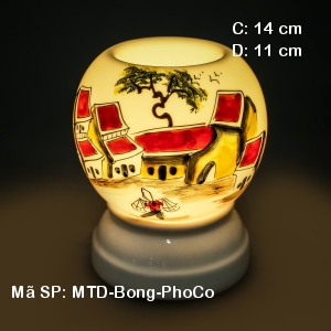 Đèn xông tinh dầu Bát Tràng hoa văn Phố Cổ| Dáng Bóng|Sứ Bảo Minh Đèn xông tinh dầu Bát Tràng hoa văn Phố Cổ| Dáng Bóng|Sứ Bảo Minh