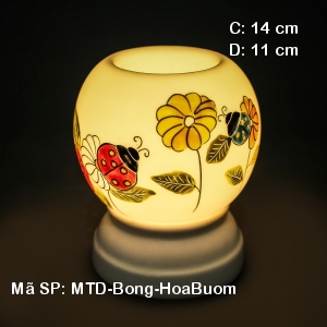 Đèn xông tinh dầu vẽ Hoa Bướm|Dáng Bóng|Xưởng sản xuất đèn tinh dầu Đèn xông tinh dầu vẽ Hoa Bướm|Dáng Bóng|Xưởng sản xuất đèn tinh dầu
